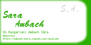 sara ambach business card